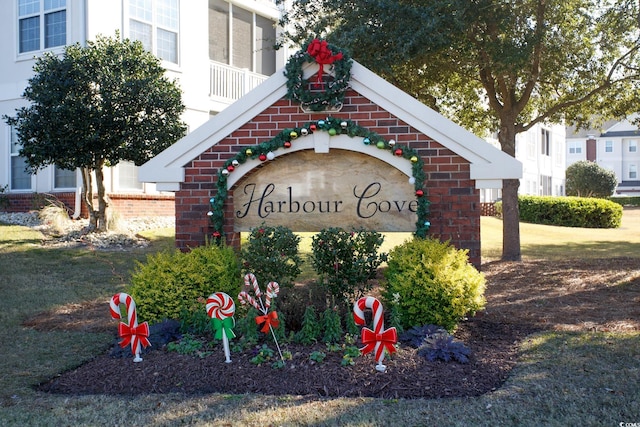 view of community sign