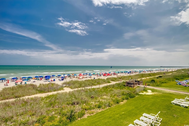 water view featuring a beach view