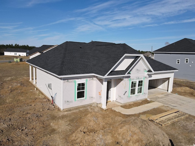 view of front of house with a garage