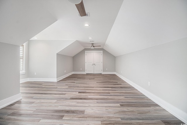 1201 Surf Pointe Dr, North Myrtle Beach, SC 29582 - bonus room with recessed lighting, baseboards, vaulted ceiling, and light wood finished floors