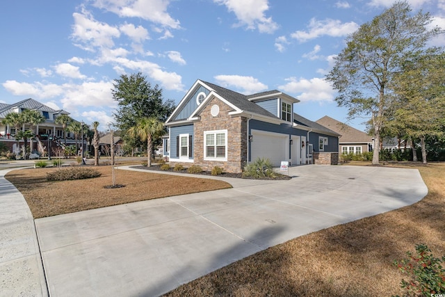 exterior space with a garage