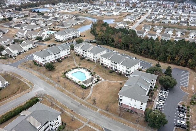 drone / aerial view with a residential view