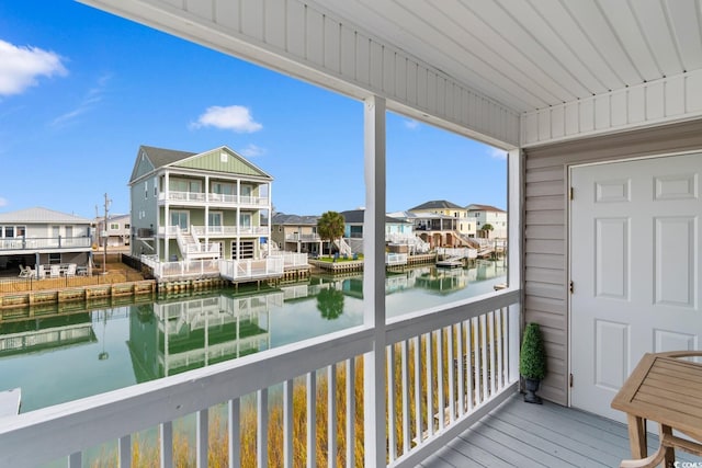 balcony with a water view