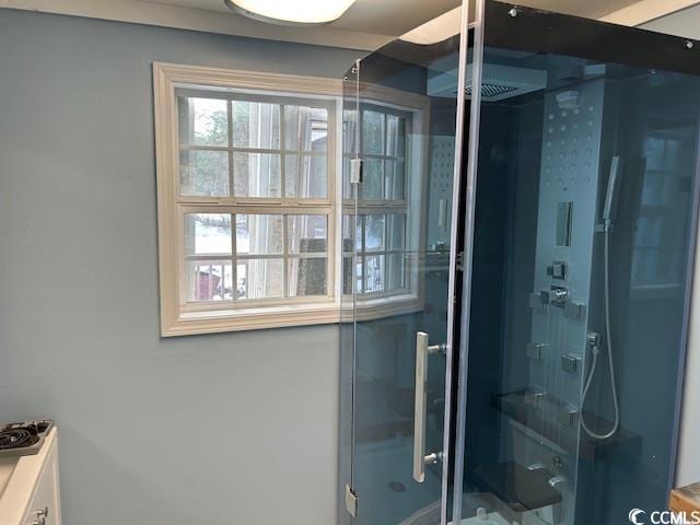 2708 Main St, Loris, SC 29569 - bathroom with a stall shower and vanity