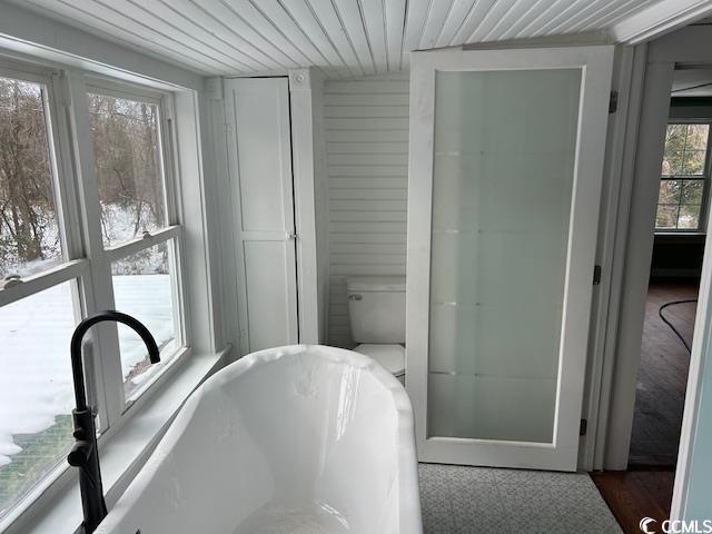 2708 Main St, Loris, SC 29569 - full bath featuring a freestanding bath and wooden ceiling