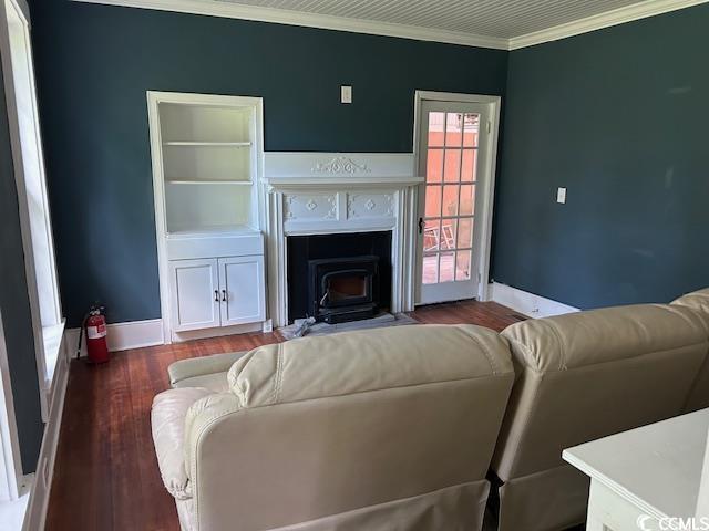 2708 Main St, Loris, SC 29569 - living area featuring wood finished floors and crown molding