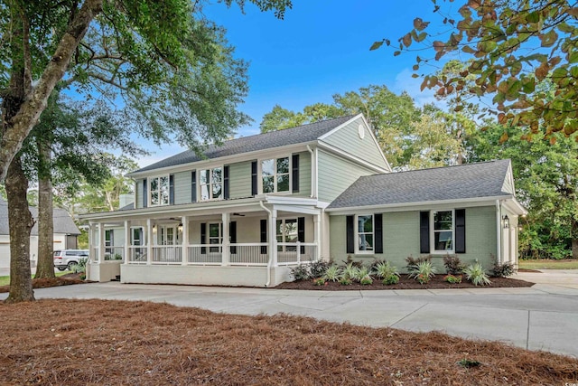 colonial house with a porch