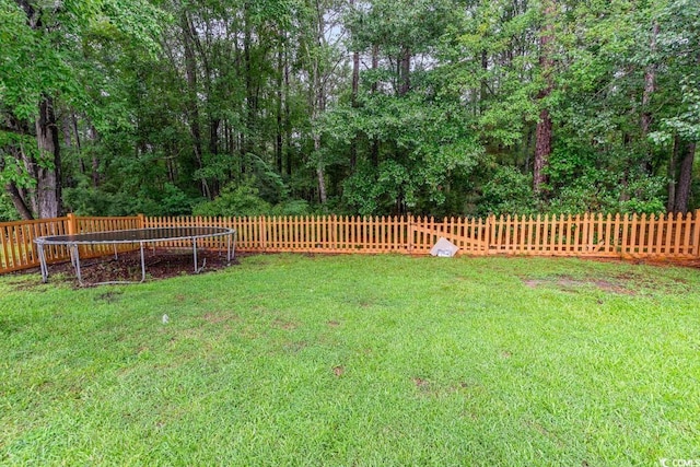 view of yard featuring a trampoline