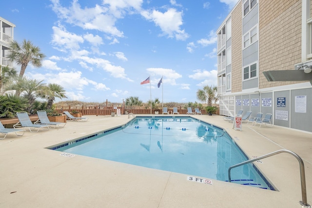 view of pool with a patio area