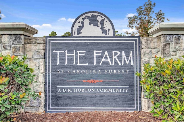 view of community sign