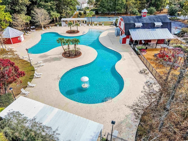 view of pool with a patio area