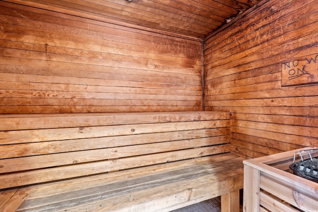 view of sauna