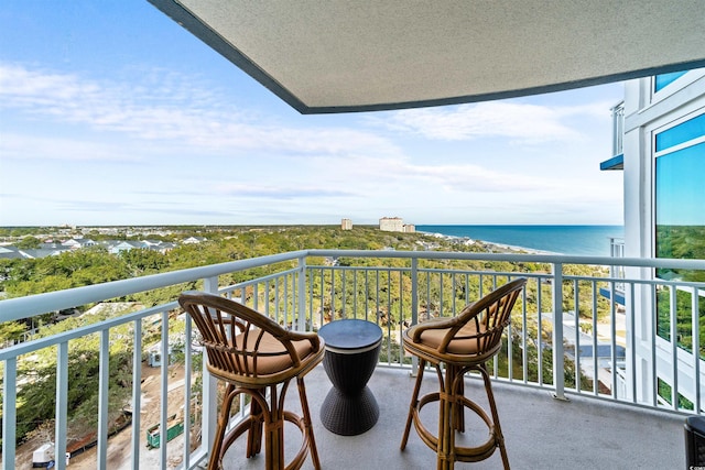 balcony with a water view