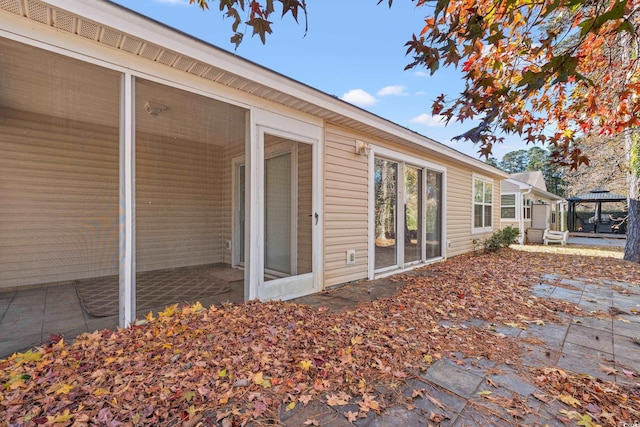 exterior space featuring a gazebo