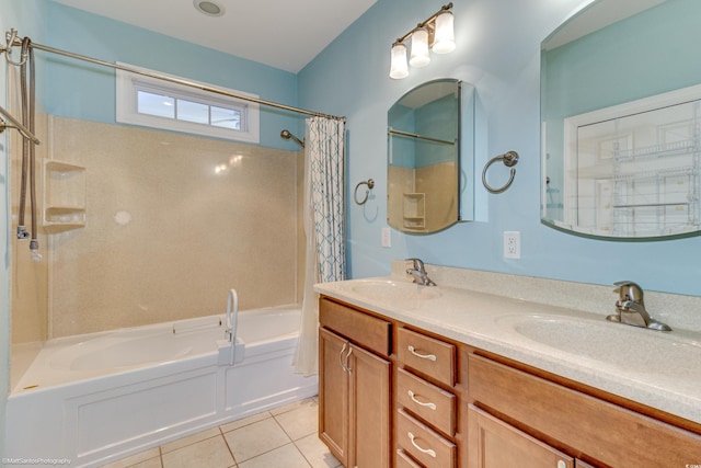 bathroom featuring tile patterned flooring and vanity