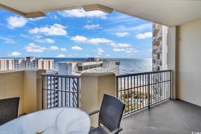 balcony with a water view