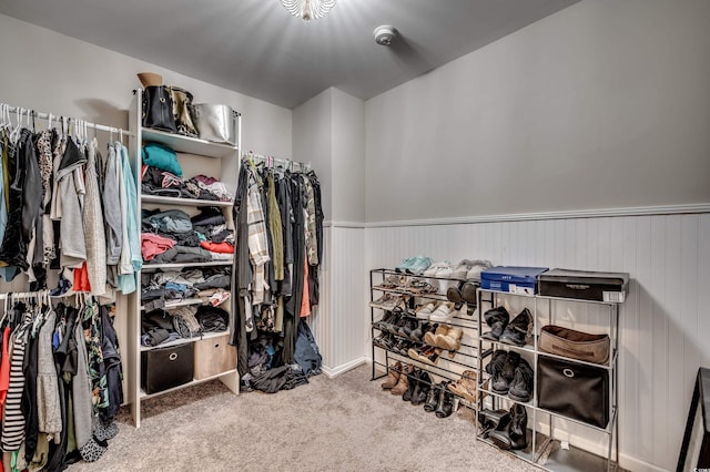 spacious closet with carpet floors