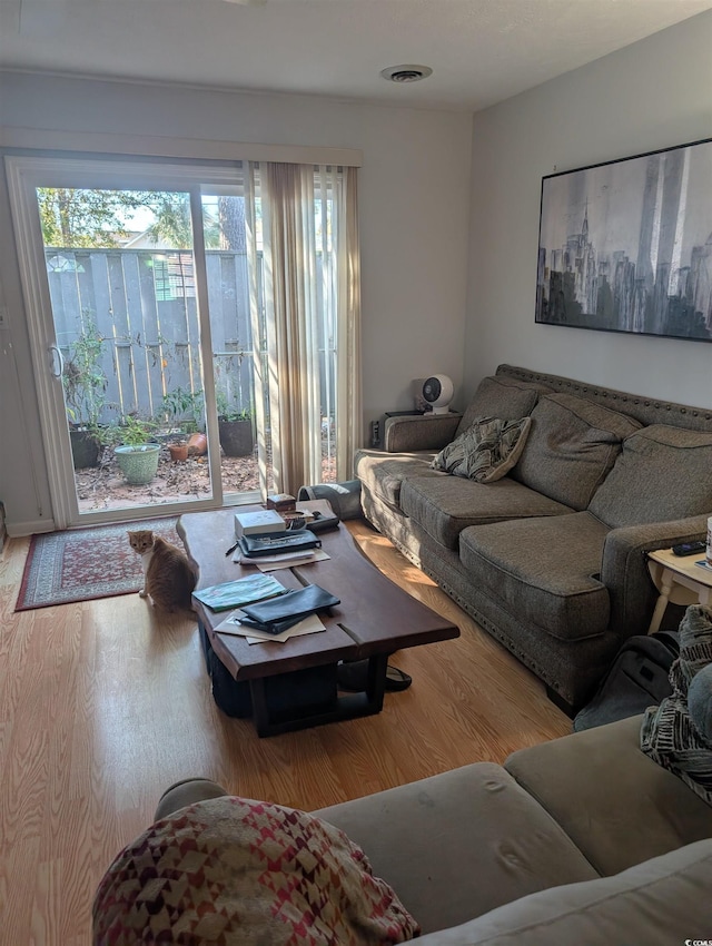 living room featuring hardwood / wood-style floors