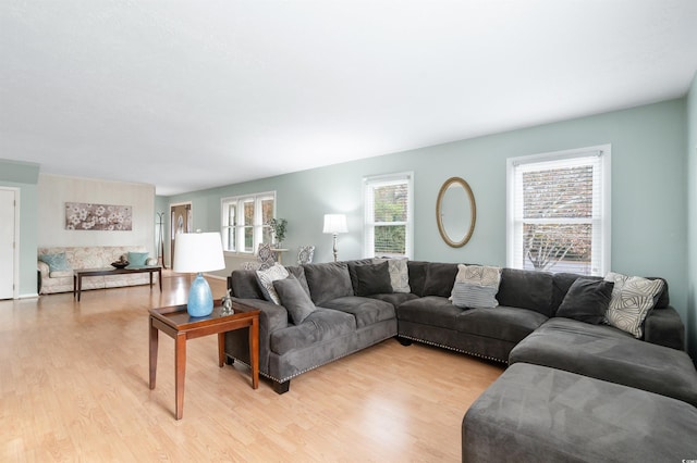 living room featuring light hardwood / wood-style flooring