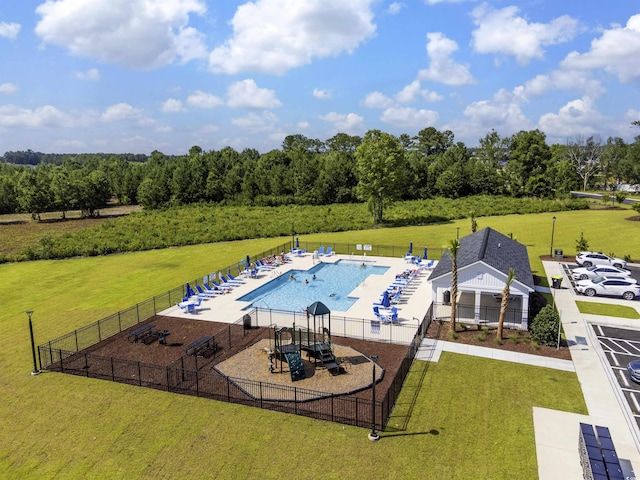2038 Lone Cypress Dr, Myrtle Beach, SC 29579 - view of pool with a yard