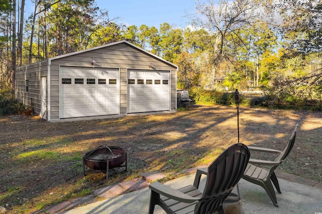 view of garage