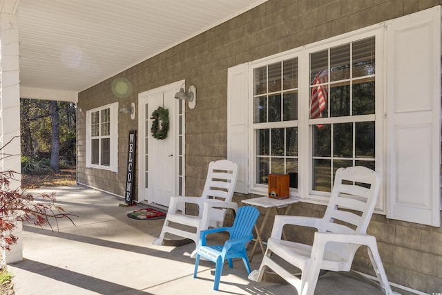 view of patio featuring covered porch