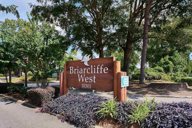 view of community sign