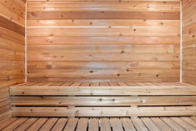 view of sauna / steam room featuring hardwood / wood-style flooring