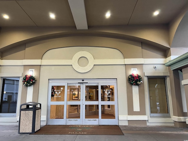 entrance to property with french doors