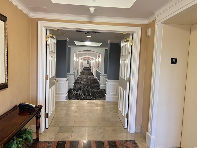 corridor with ornamental molding