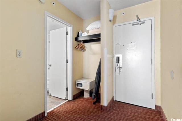 mudroom featuring carpet floors