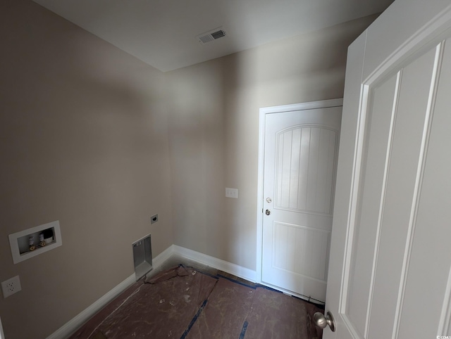 laundry area with electric dryer hookup and washer hookup