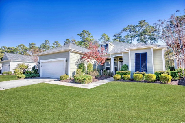190 Sugar Loaf Ln, Murrells Inlet, SC 29576 - view of front facade with a front lawn, an attached garage, and driveway