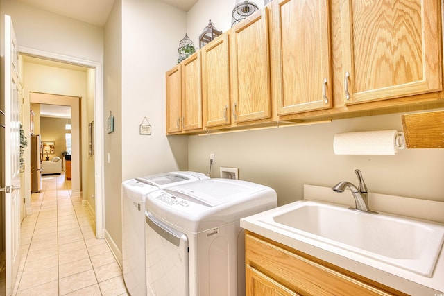 190 Sugar Loaf Ln, Murrells Inlet, SC 29576 - laundry area with cabinet space, washing machine and dryer, and light tile patterned floors