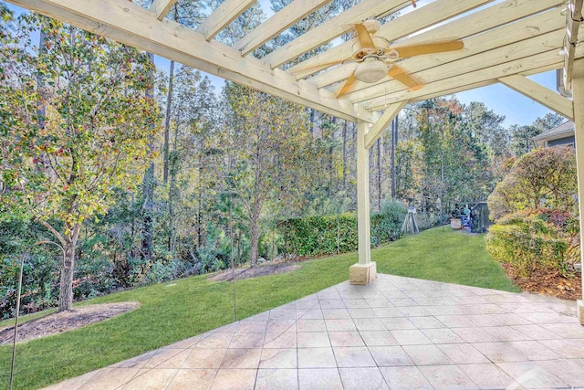 190 Sugar Loaf Ln, Murrells Inlet, SC 29576 - view of patio featuring ceiling fan and a pergola