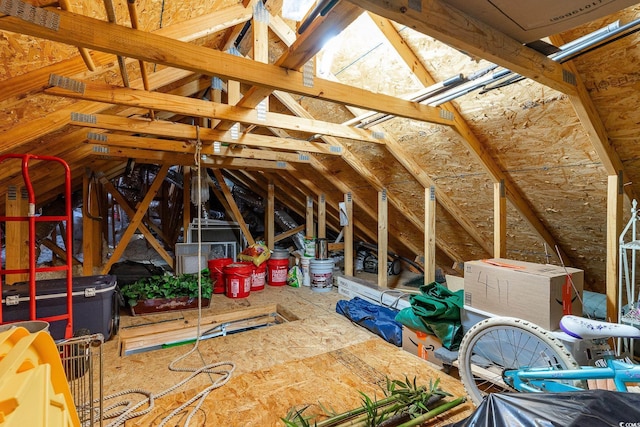 view of unfinished attic