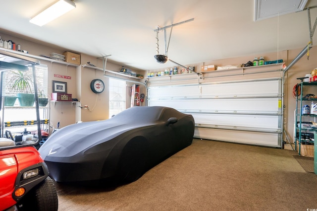 garage featuring a garage door opener