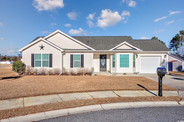 ranch-style home with a garage