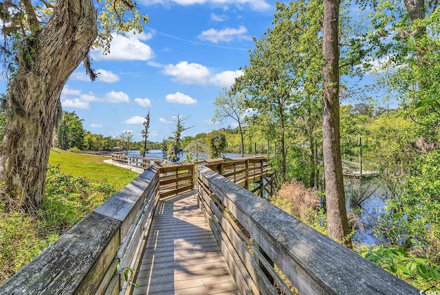 surrounding community featuring a water view