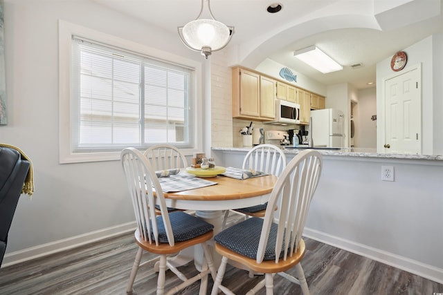 dining room featuring dark hardwood / wood-style flooring