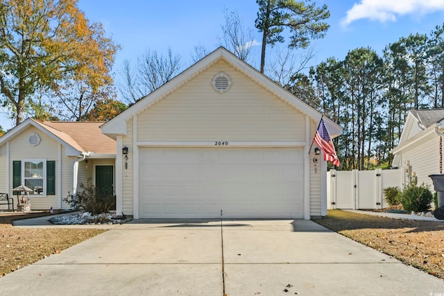 ranch-style home with a garage