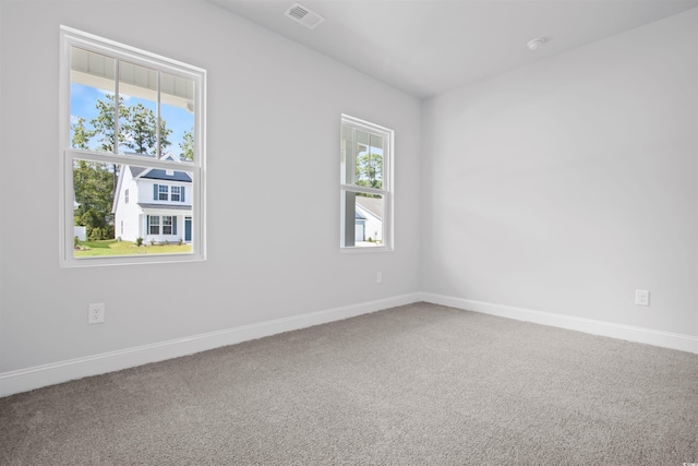 empty room featuring carpet flooring and plenty of natural light