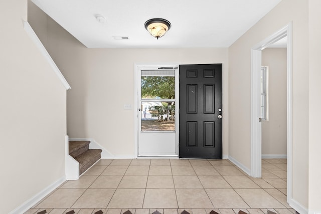 view of tiled foyer