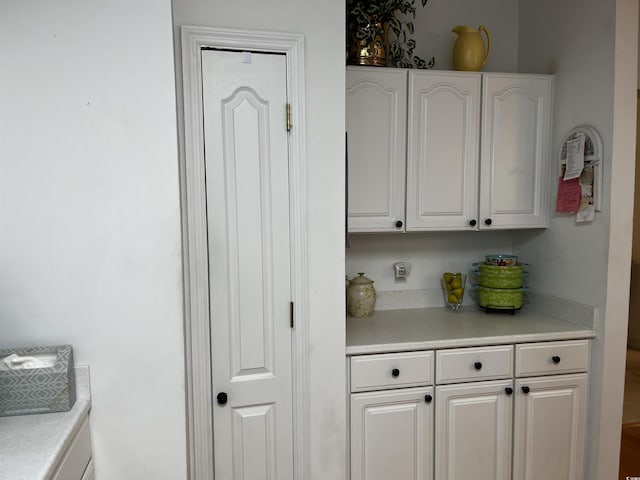 kitchen with white cabinetry