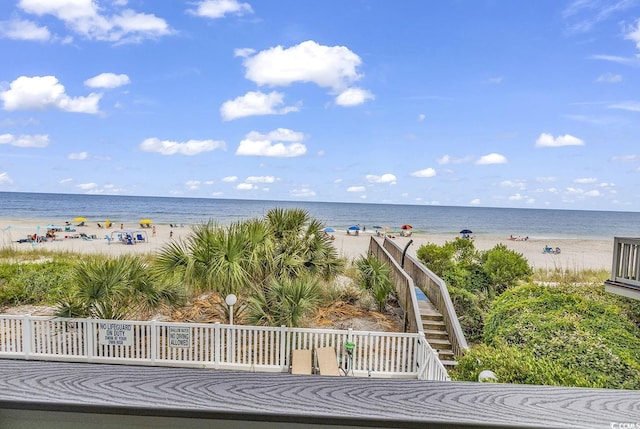 water view with a view of the beach