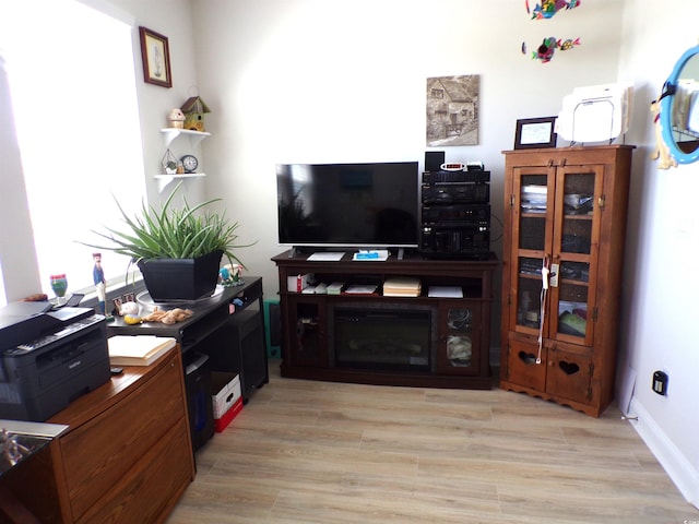 interior space featuring light wood-style floors