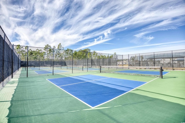 view of tennis court with basketball court