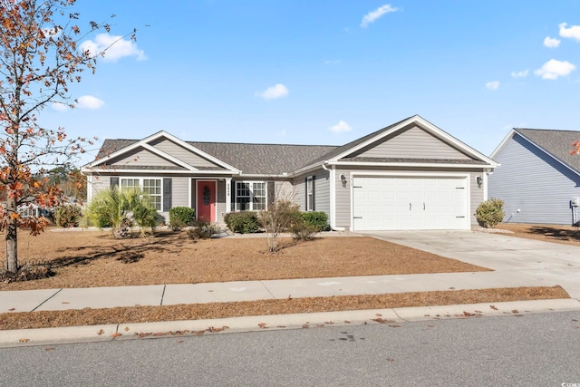 ranch-style house featuring a garage