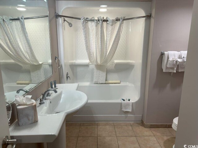 2301 S Ocean Blvd Unit 1002, North Myrtle Beach, SC 29582 - full bathroom featuring tile patterned flooring and shower / bath combination with curtain