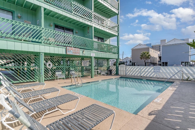 view of pool with a patio